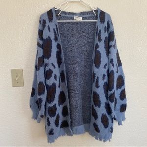 Umgee cheetah print fuzzy cardigan